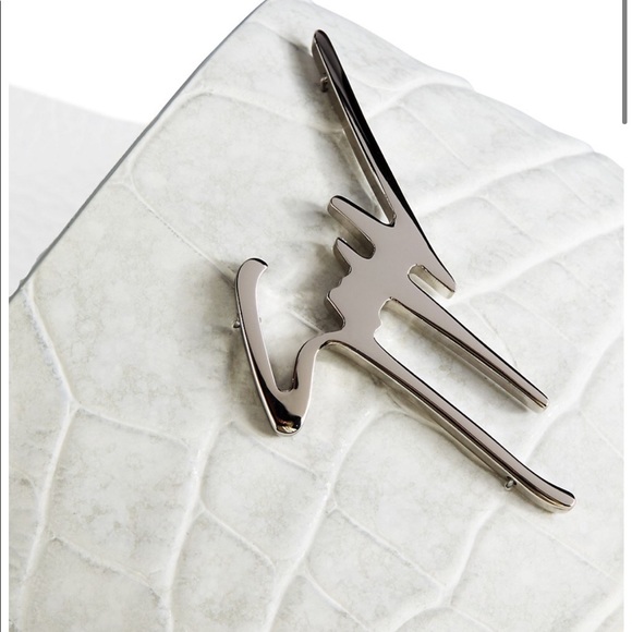 BNIB leather crocodile logo slide